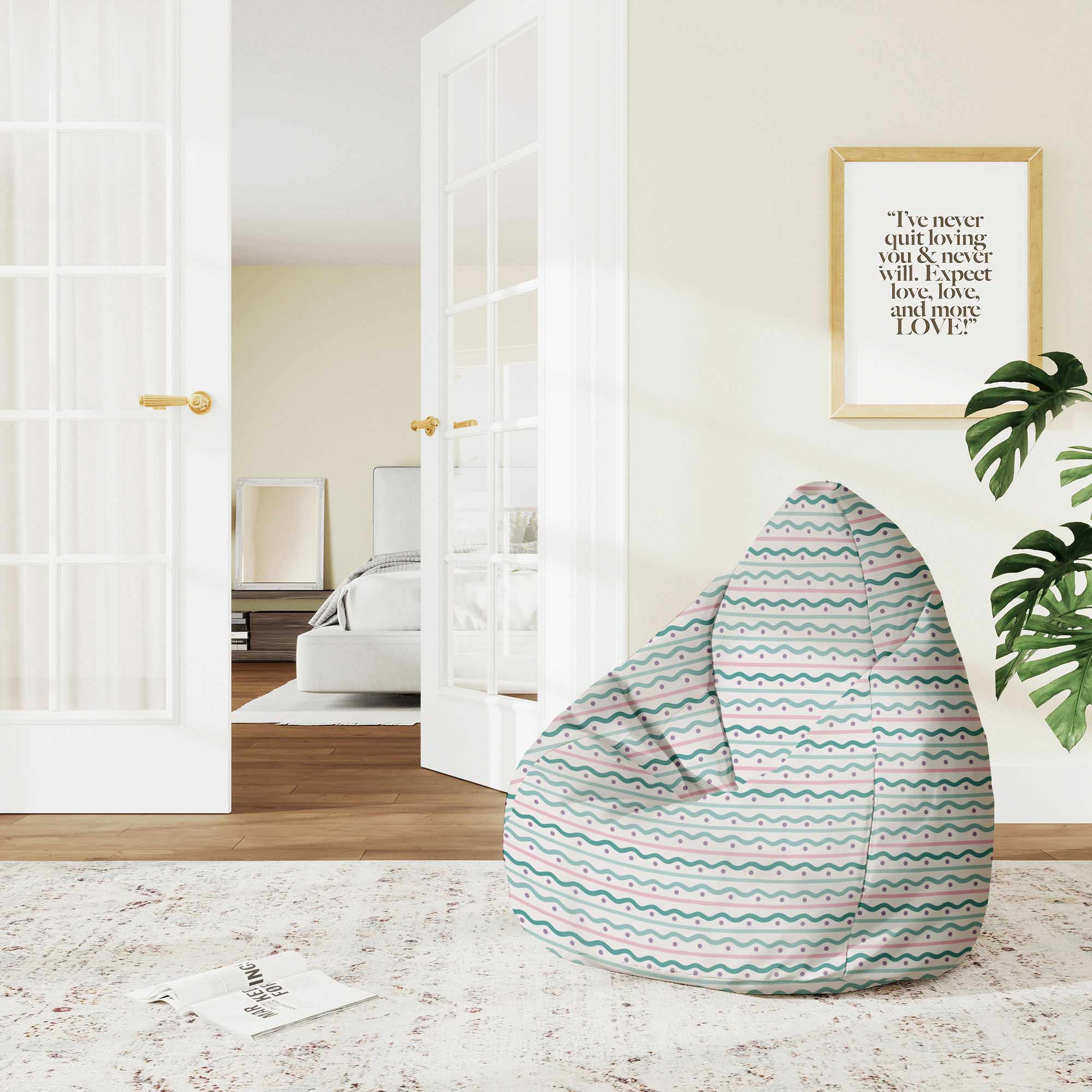 Pearshape Pouf Lines and Dots