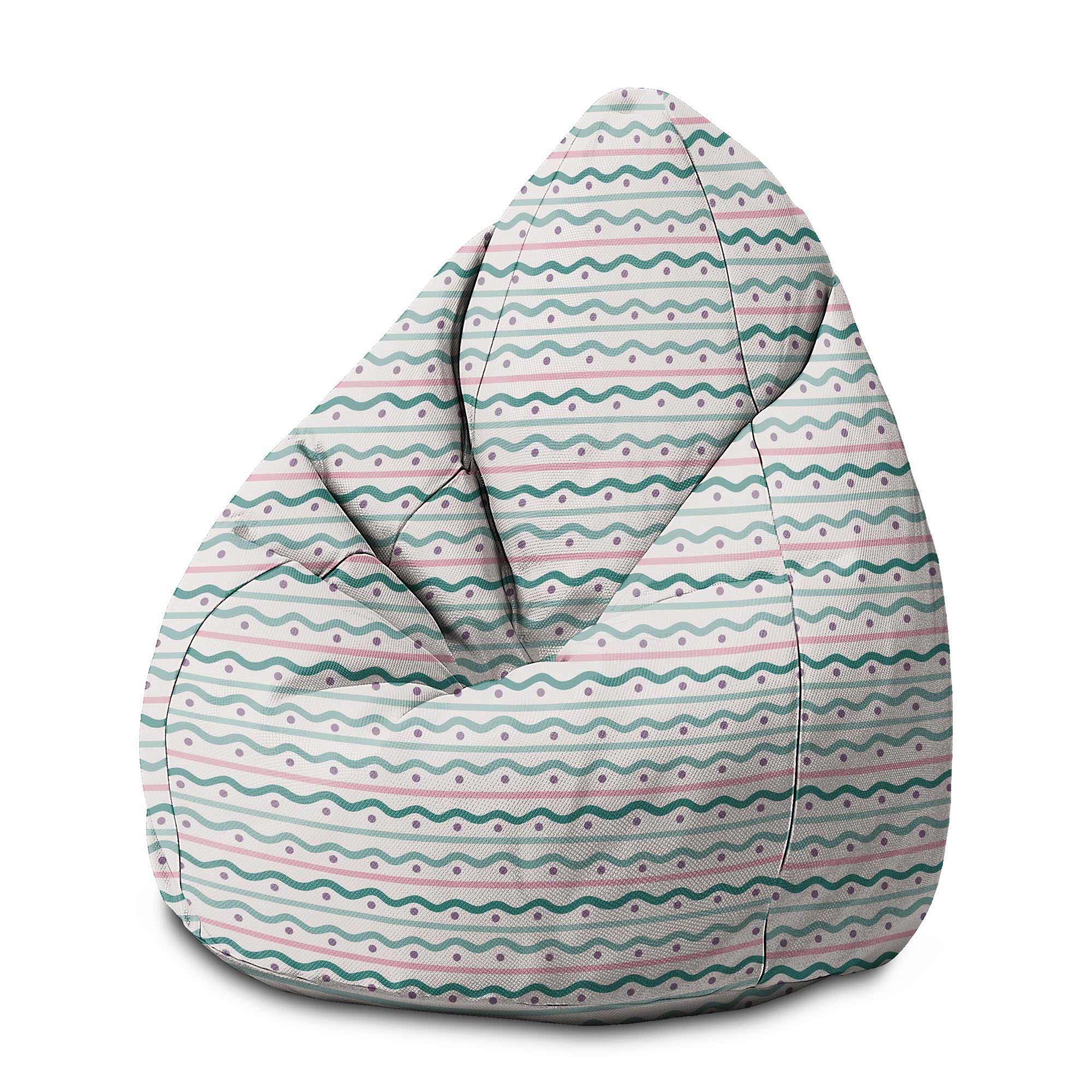 Pearshape Pouf Lines and Dots