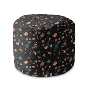 Runder Pouf Fußhocker Dark Terrazzo-Velvet