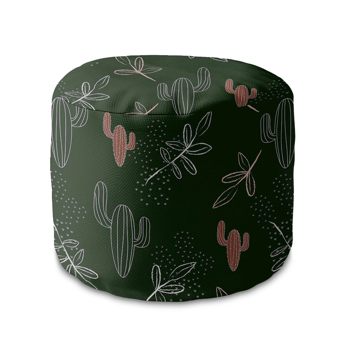 Puf okrągły podnóżek Cactus Doodles-Velvet