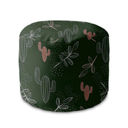 Puf okrągły podnóżek Cactus Doodles-Velvet