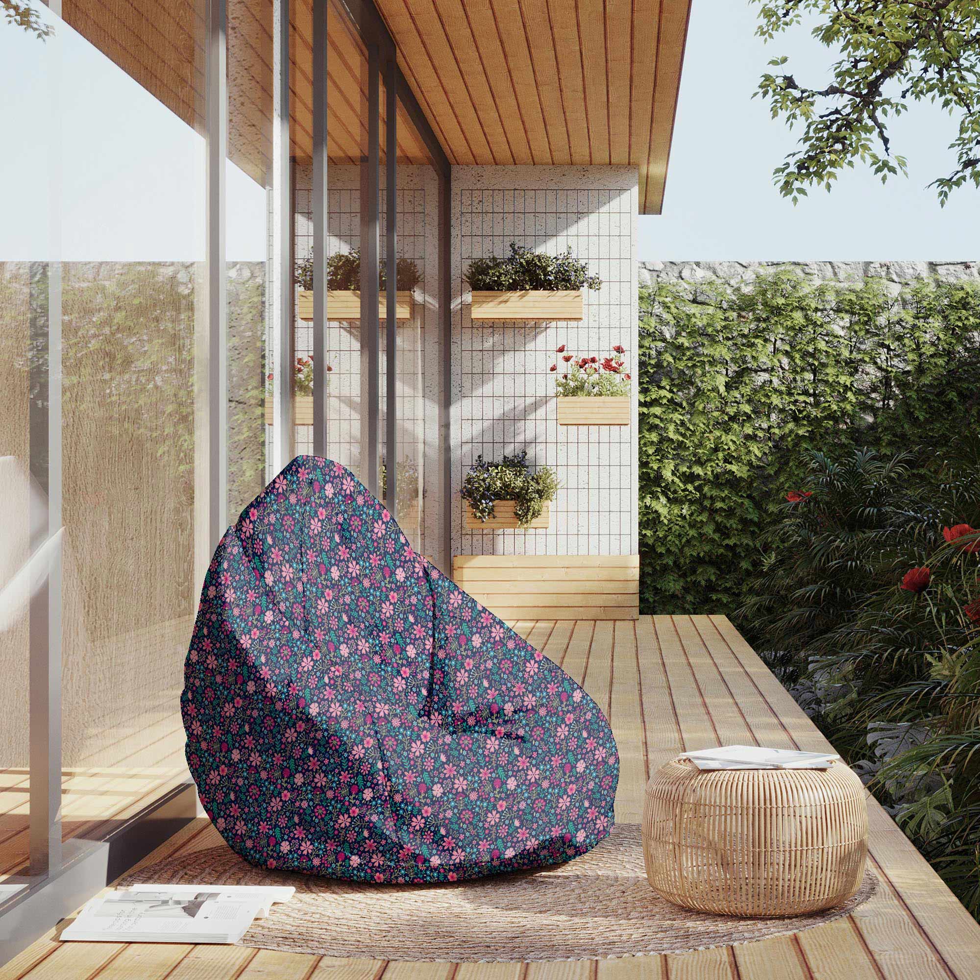 Pear-shaped Pouf Pink Meadow