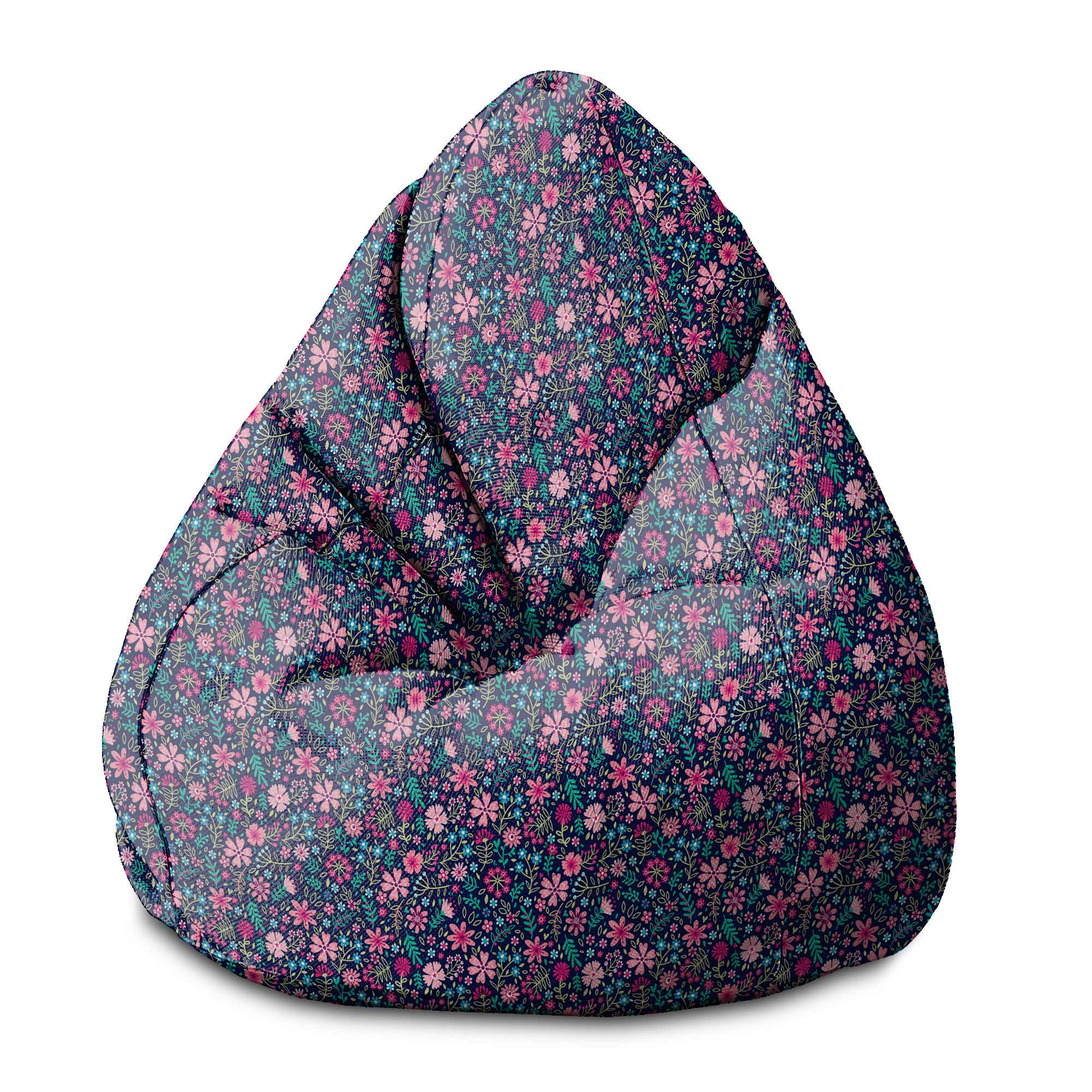 Puf Birnenform Pink Wiese-S-Samt