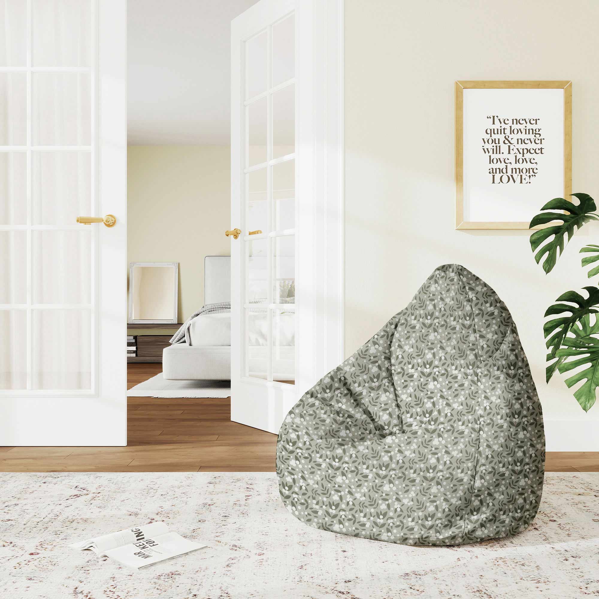 Puf Pearshape White Berries na Olive-S-Oxford