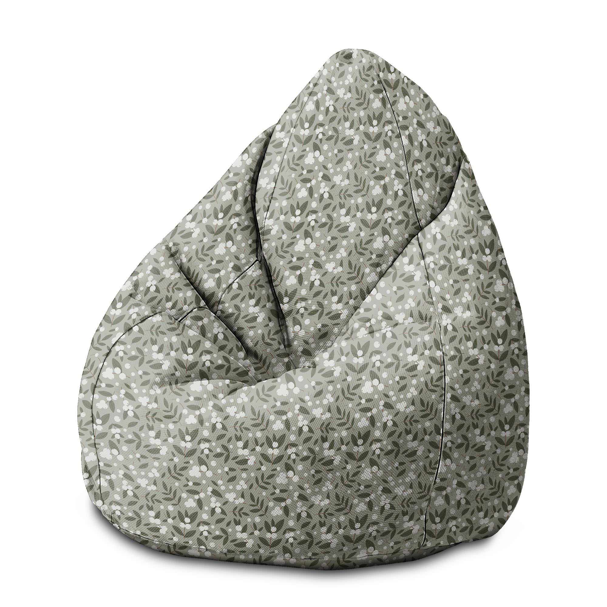 Puf Pearshape White Berries on Olive-M-Velvet