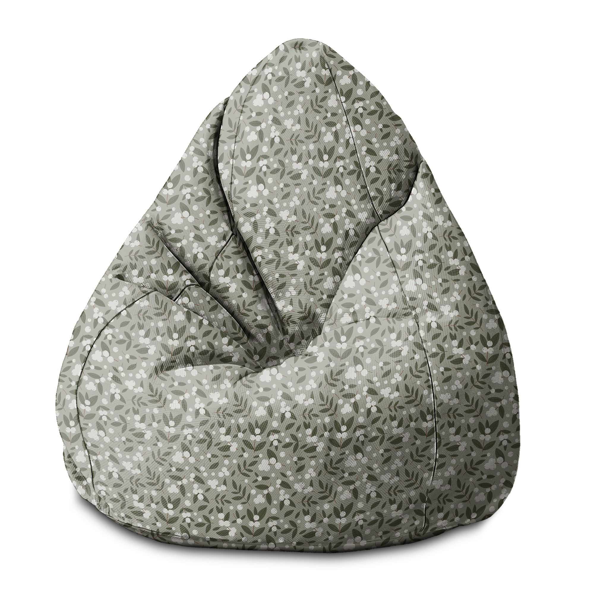 Puf Pearshape White Berries on Olive-M-Velvet