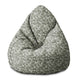 Pearshape Pouf White Berries on Olive-M-Velvet