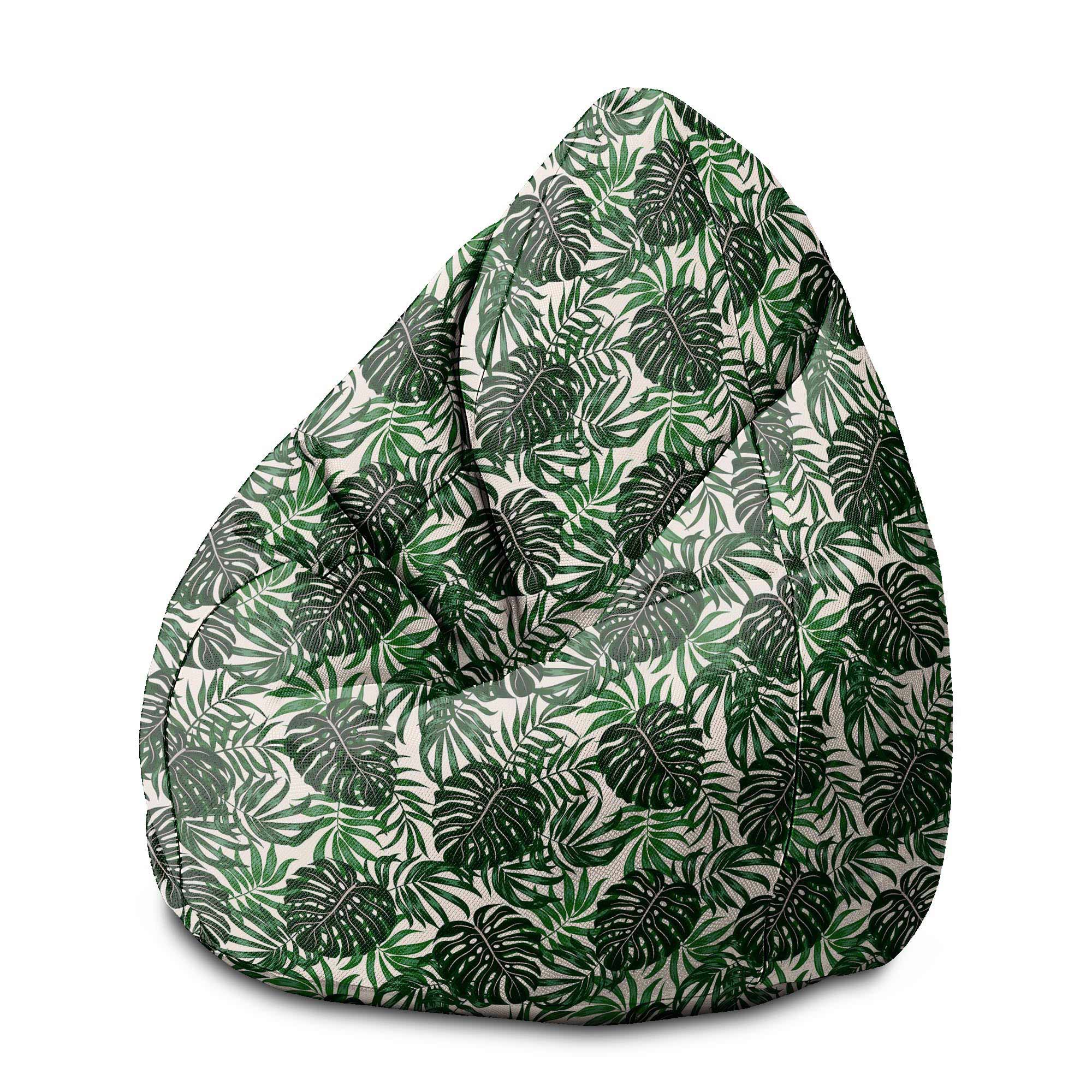 Puf Pearshape Tropical Leaves Pattern-M-Oxford