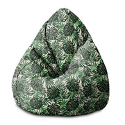 Pearshape Pouf Tropical Leaves Pattern-S-Velvet