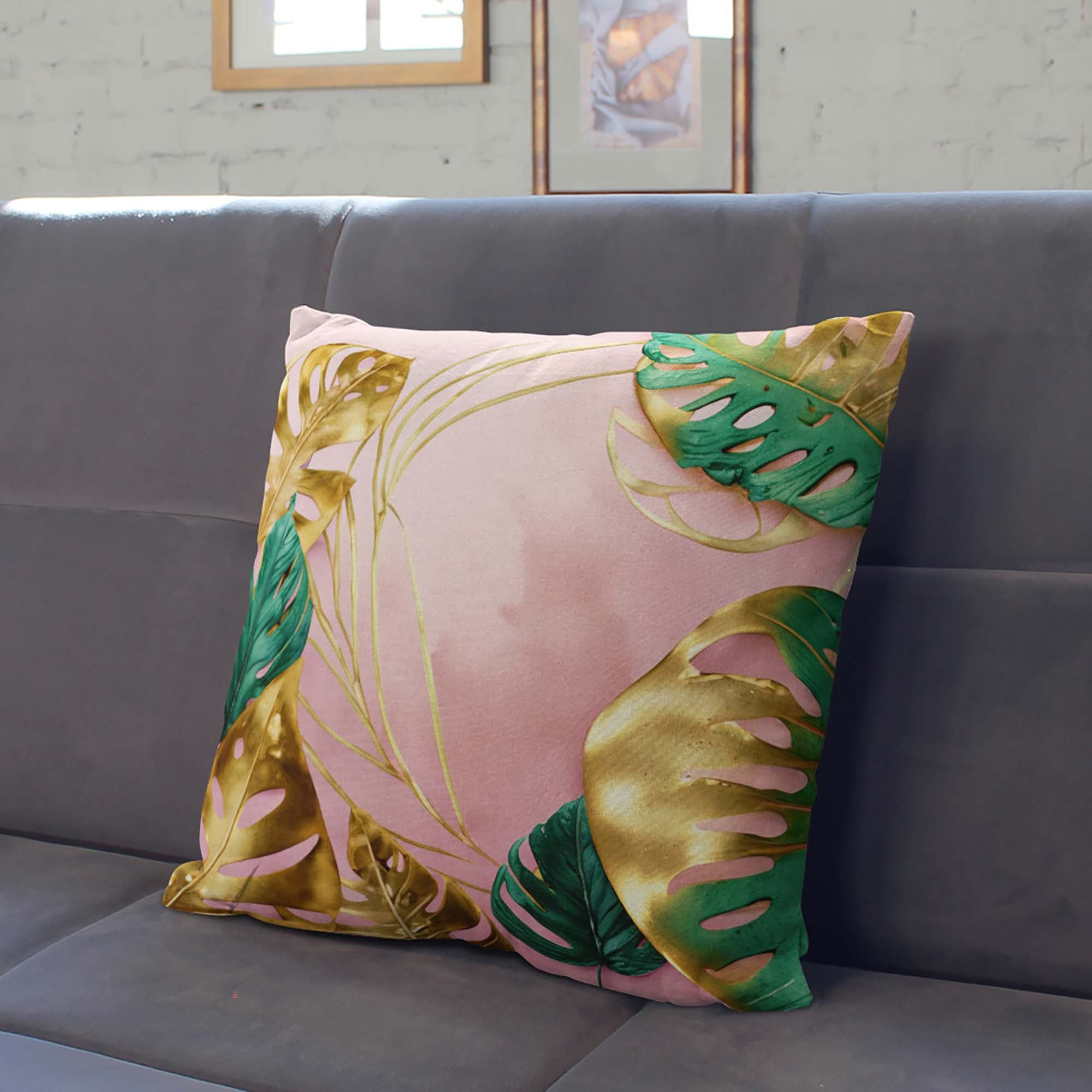 Poduszka Gold Monstera