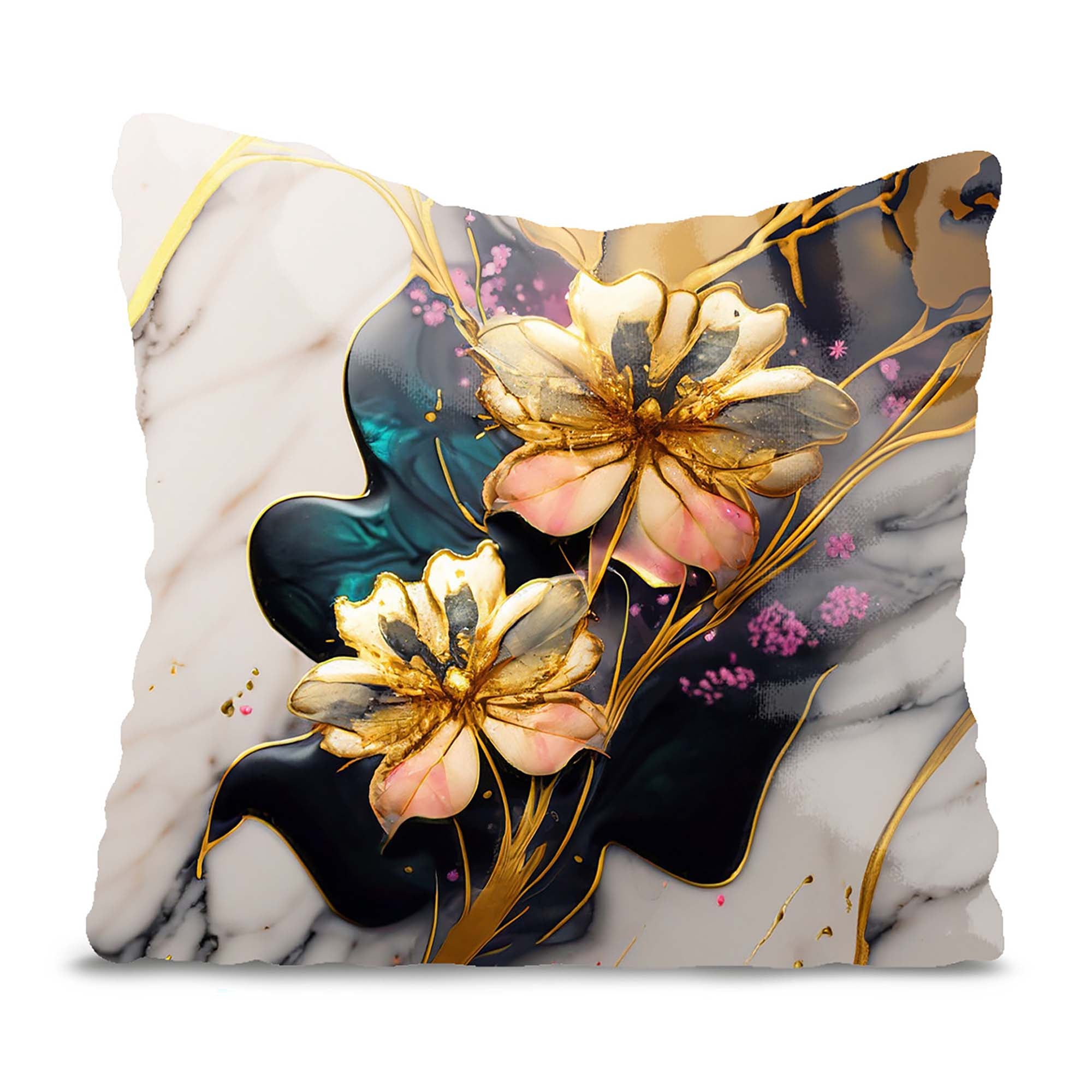 Poduszka Flower Whisper Gold-Panama