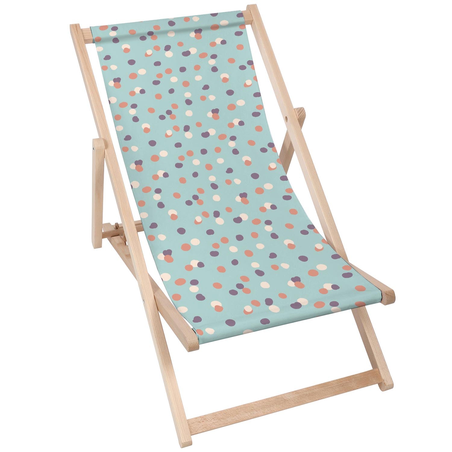 Leżak drewniany Pastel Blue Dots