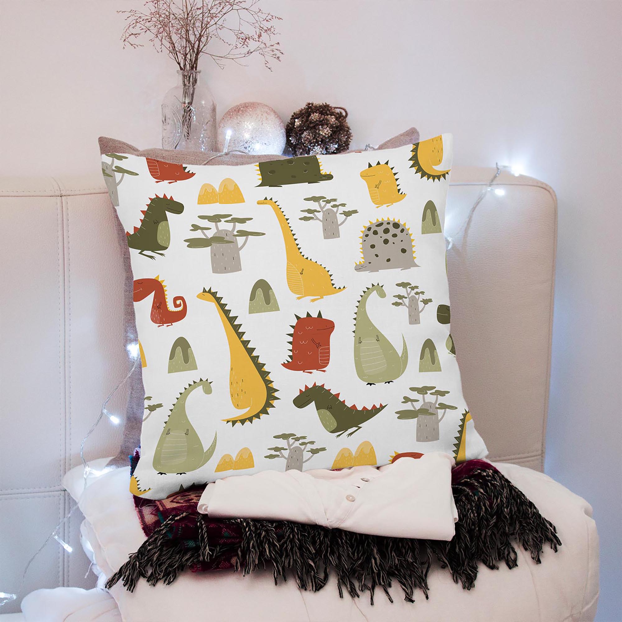 Poduszka Cartoon Style Dinosaur-Velvet