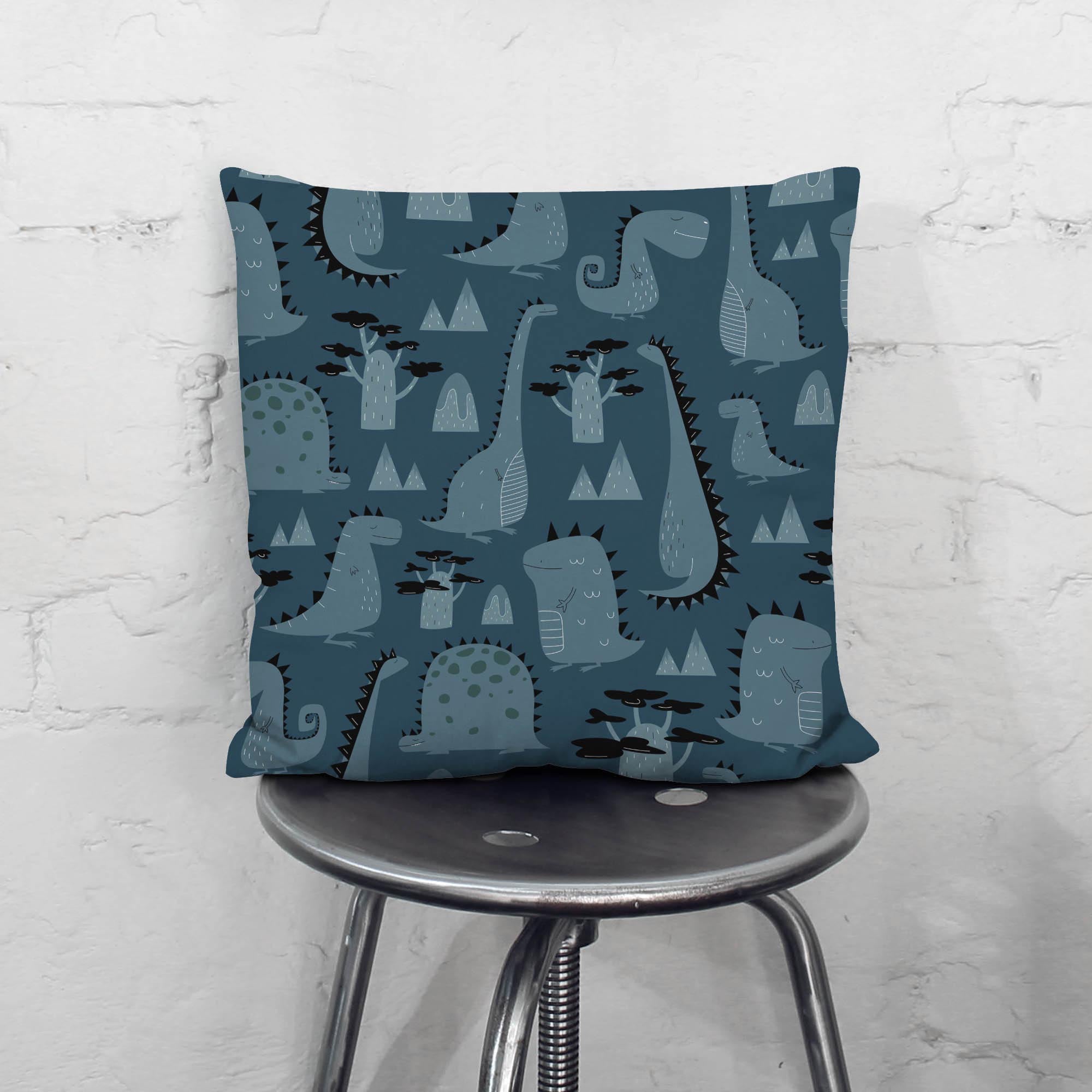 Dark Cartoon Style Dinosaur Pillow