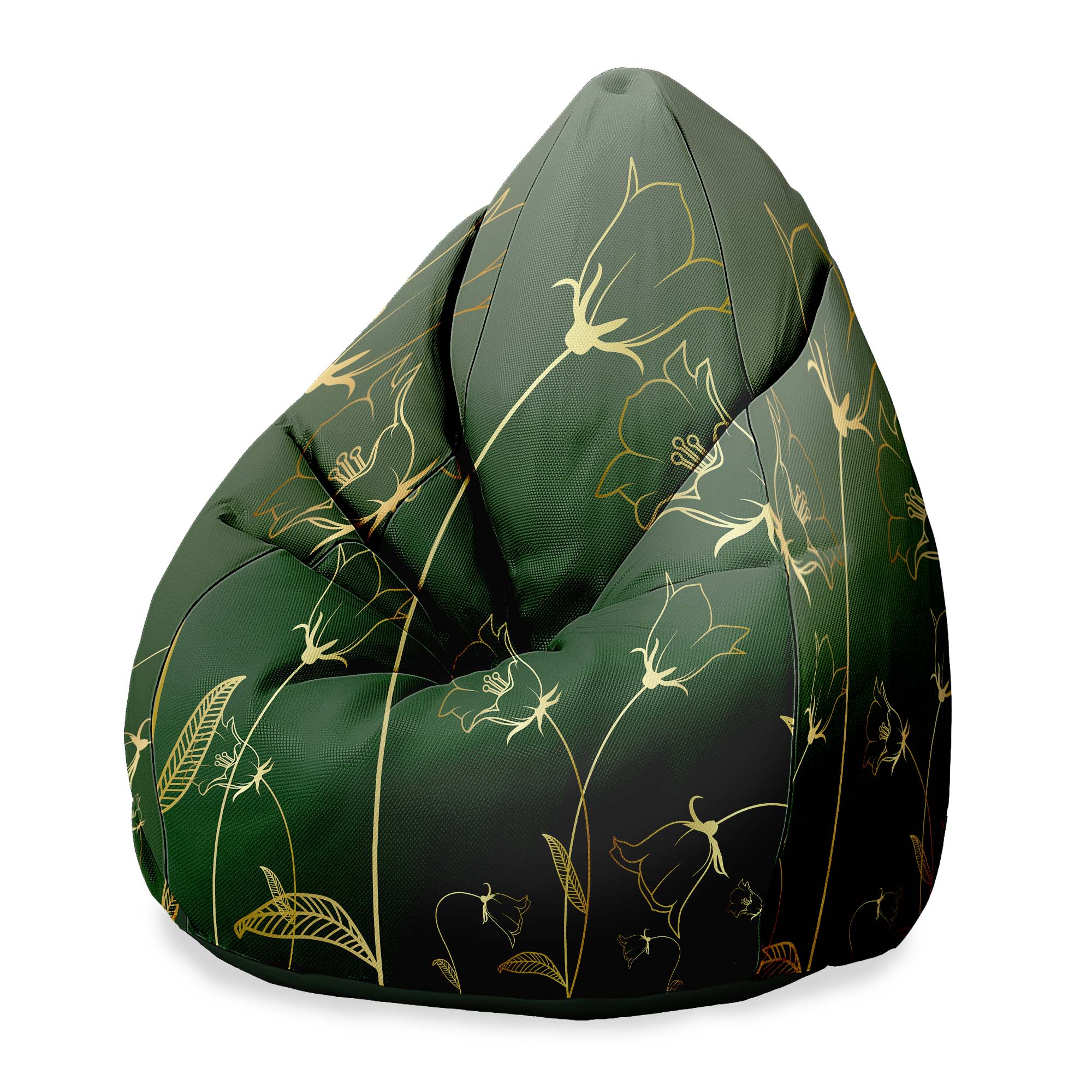 Puf Pearshape Engraving Botanical Pattern-Velvet
