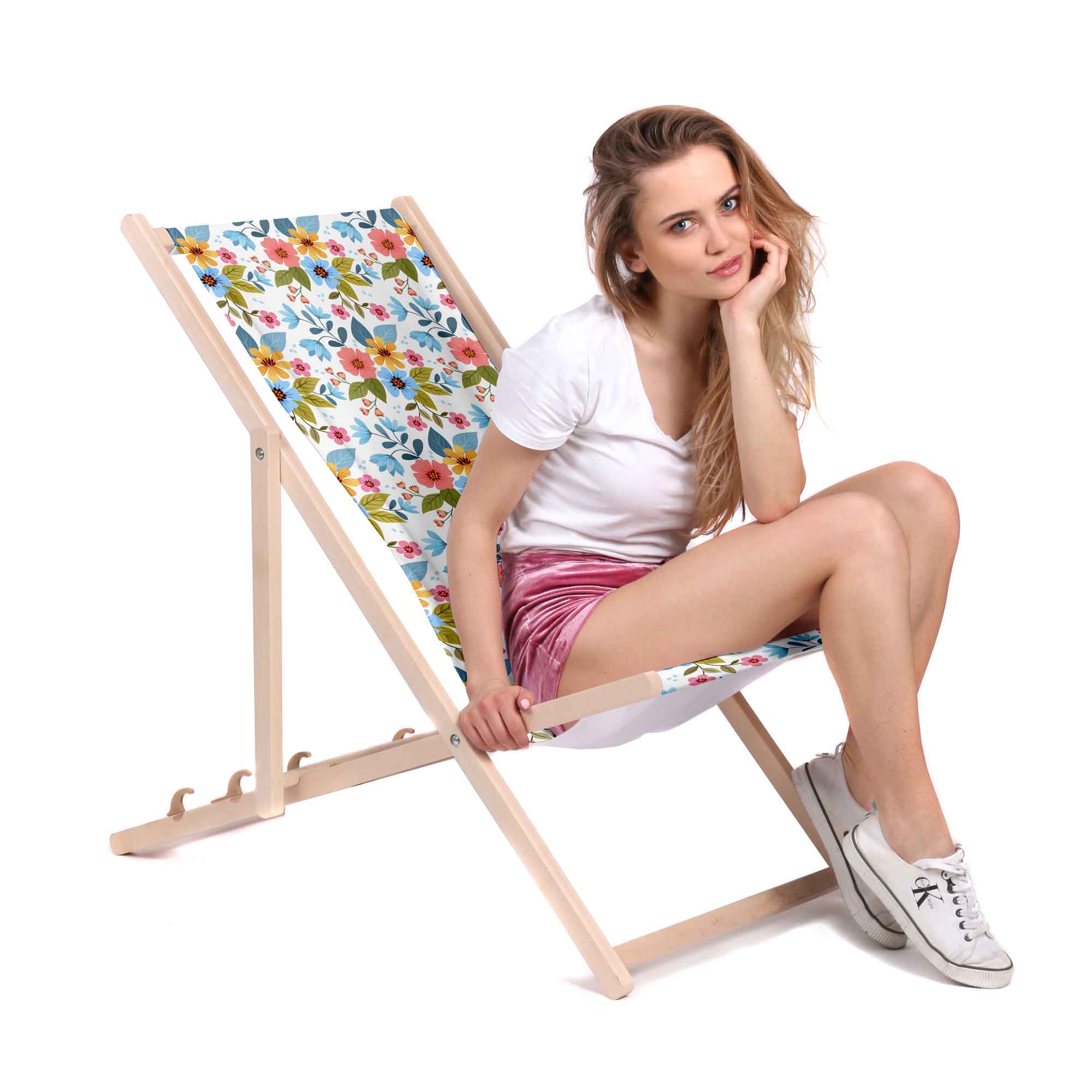 Wooden Deck Chair Floral Fantasy-M