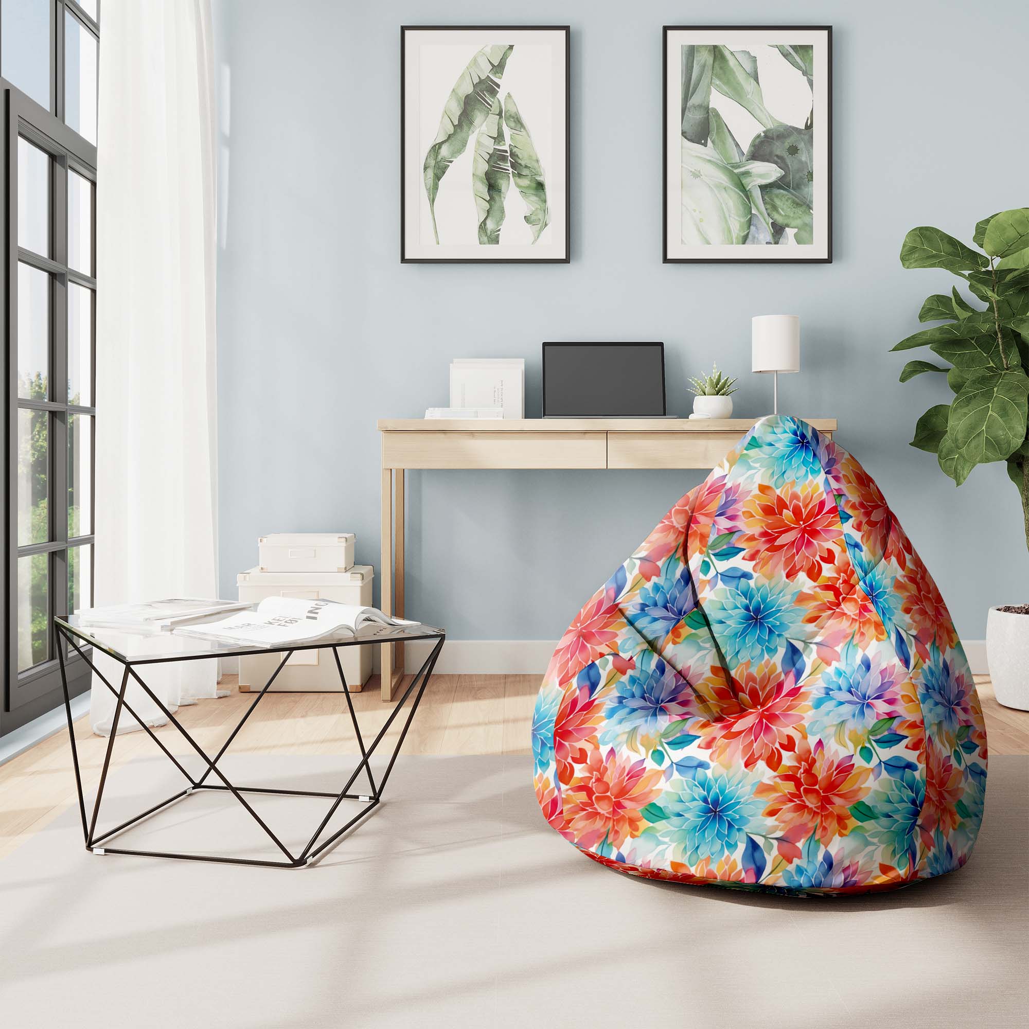 Puf Pearshape Floral Background-S-Velvet