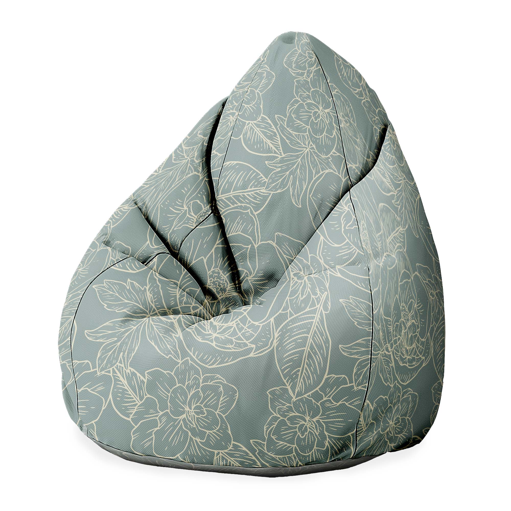 Puf Pearshape Floral Elegant Leaves-Velvet