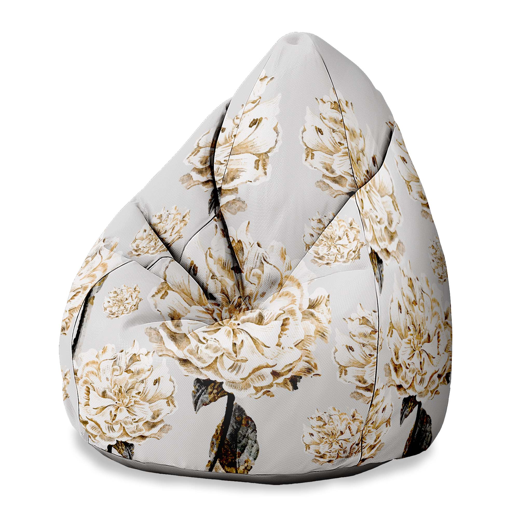 Puf Pearshape Floral Peony
