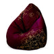 Puf Pearshape Gold Roses-M-Velvet
