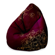 Puf Pearshape Gold Roses-S-Oxford