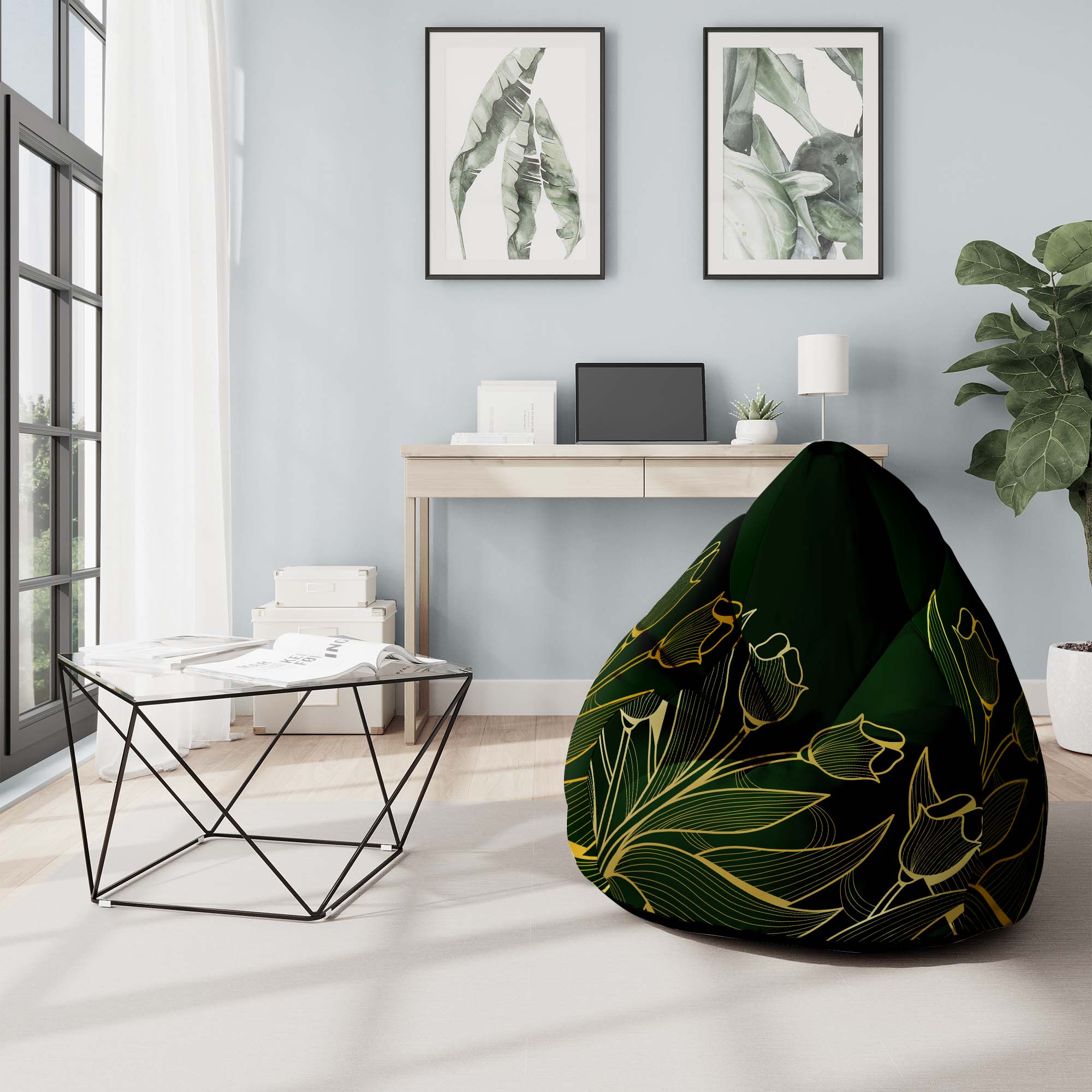 Puf Pearshape Gold Dream-Velvet