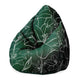 Puf Pearshape Green Flowers-Velvet