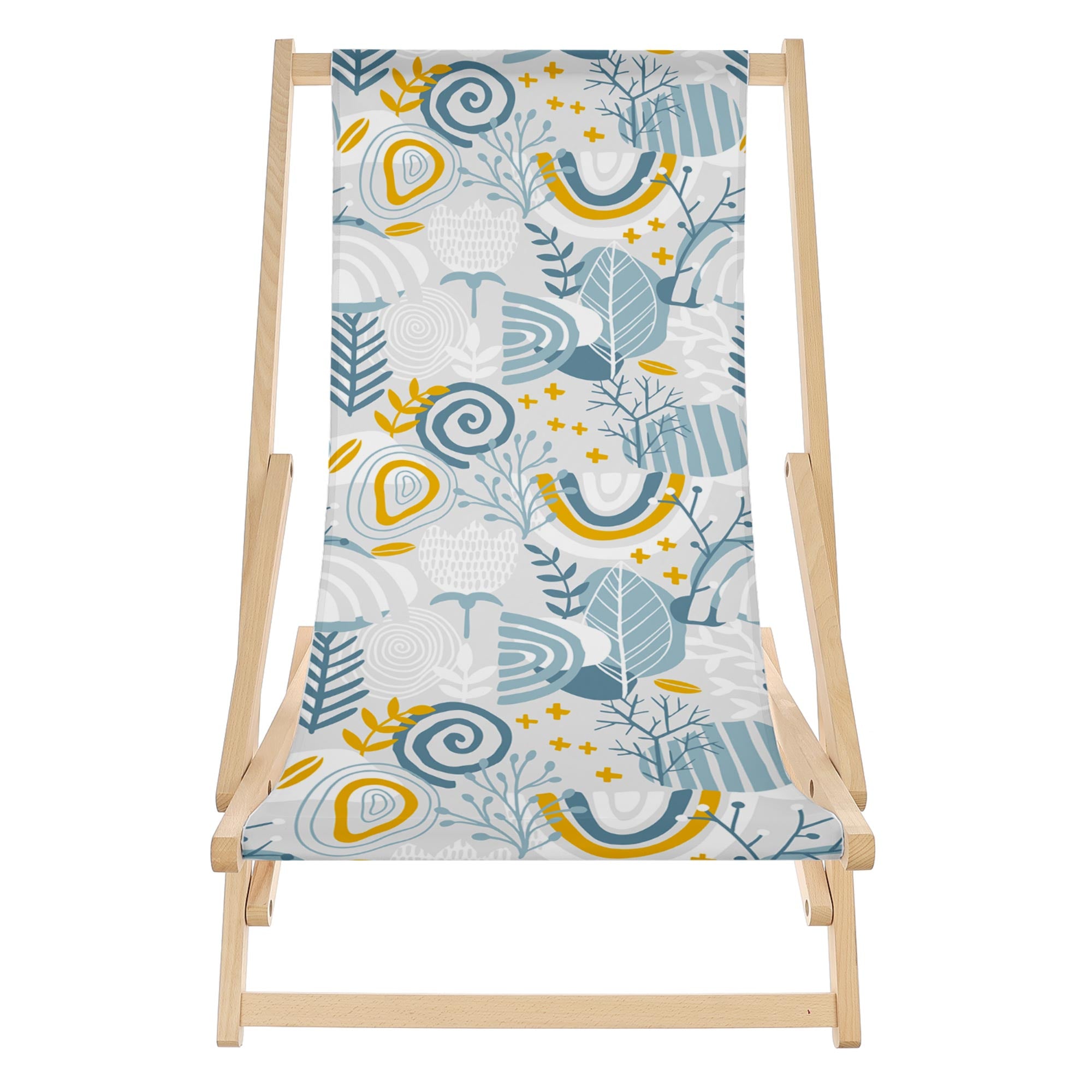 Leżak Bujany Grey Floral Pattern