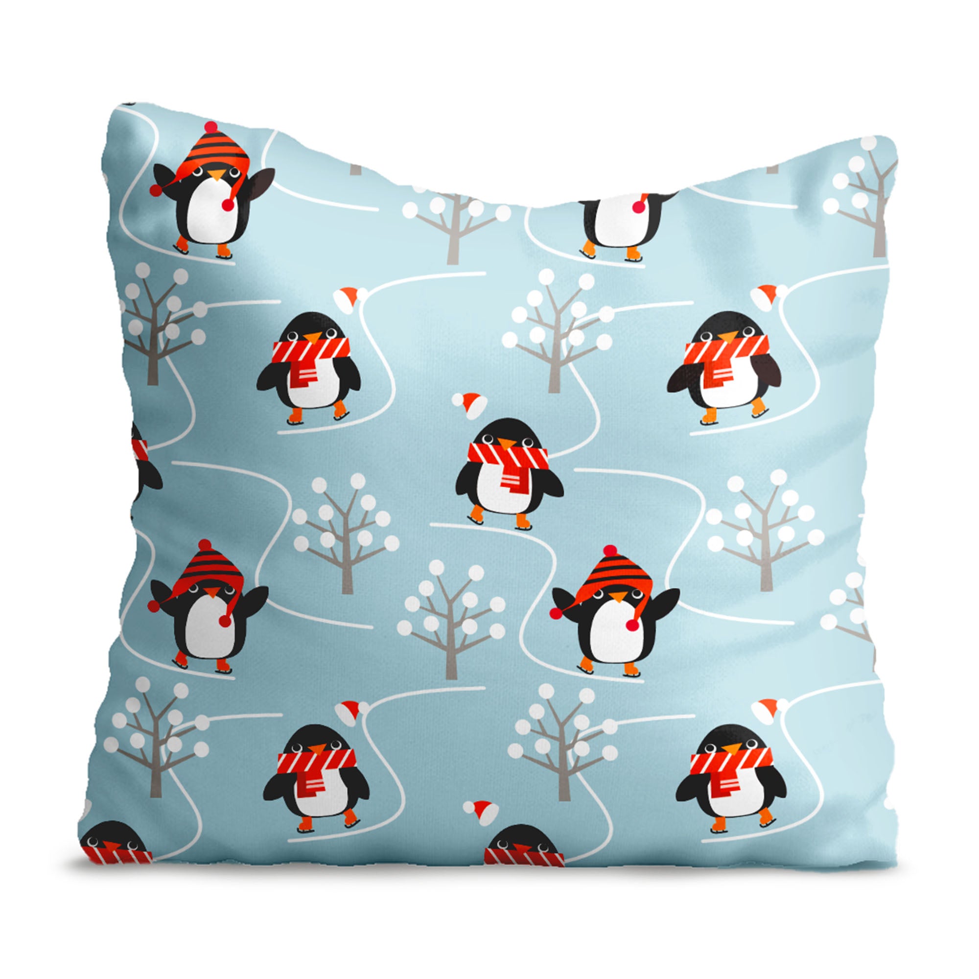 Poduszka Happy Pinguins with Scarfs-Velvet