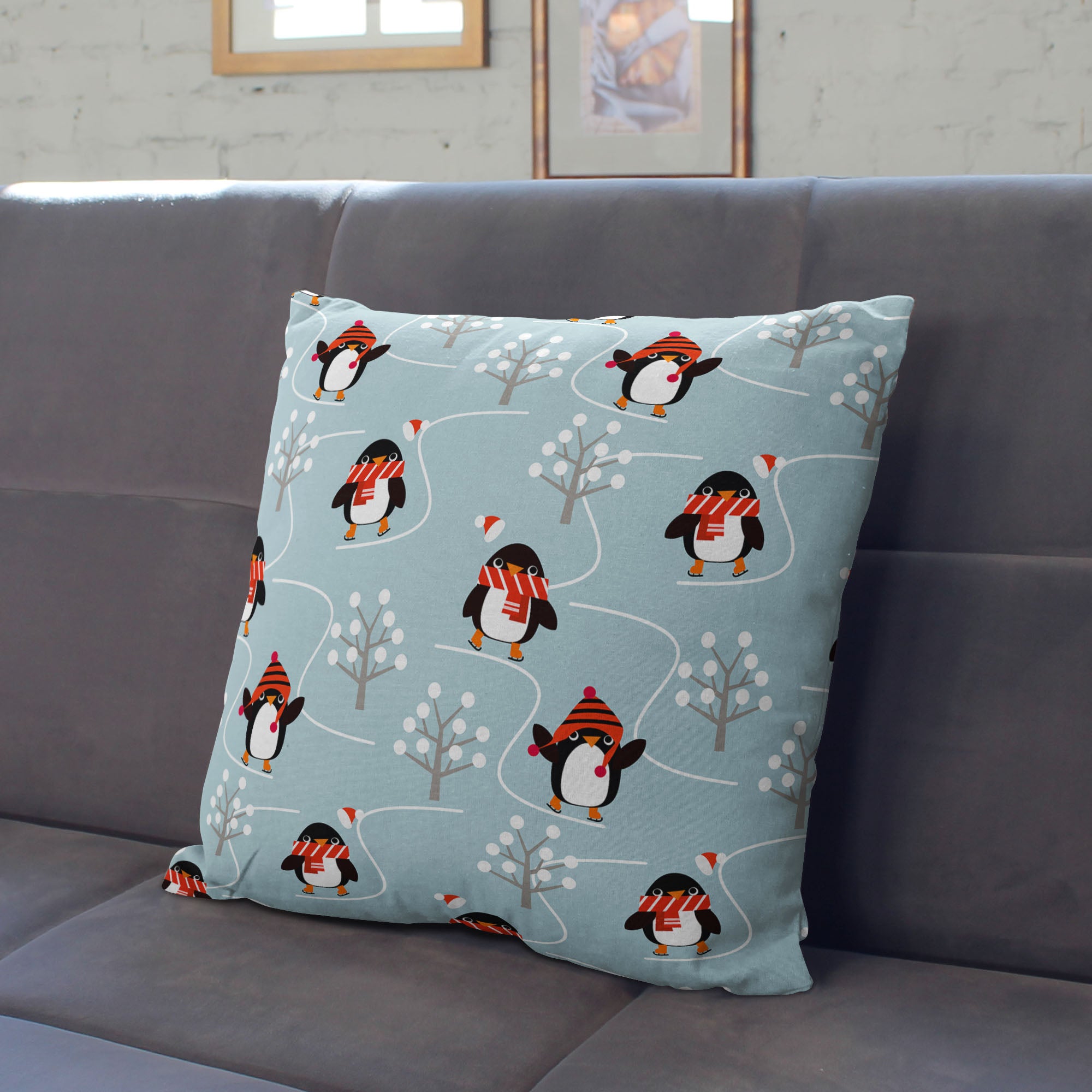 Poduszka Happy Pinguins with Scarfs-Oxford