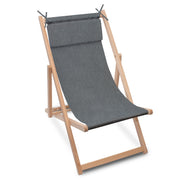 Leżak drewniany z poduszką Imitacja jeansu Iron Slate-M