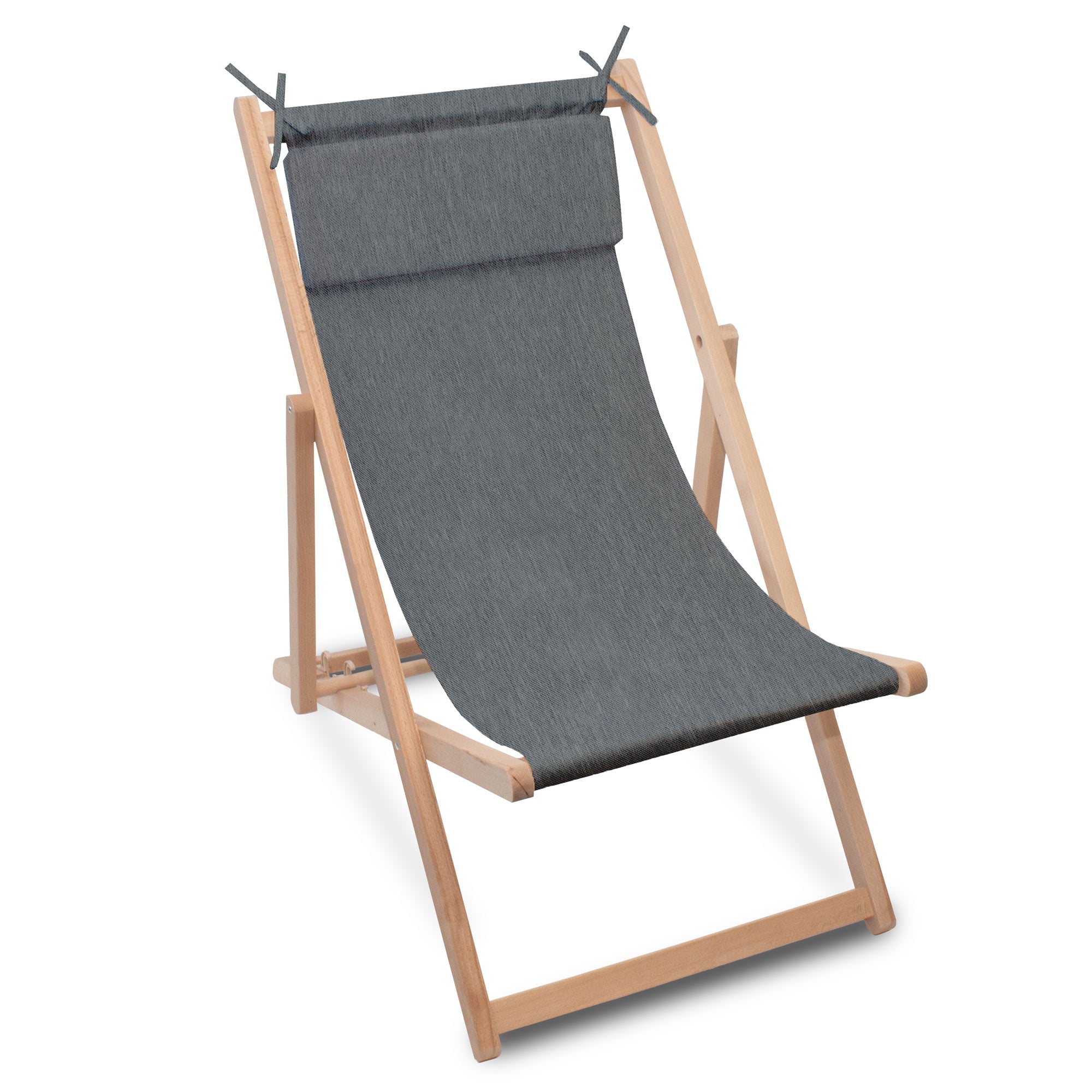 Leżak drewniany z poduszką Imitacja jeansu Iron Slate-M