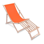 Leżak drewniany z podnóżkiem drewnianym Orange