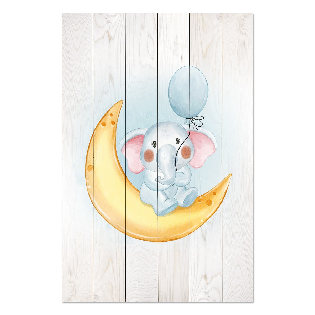 Bild Wood Kleiner Elefant mit Ballon-50x70 cm