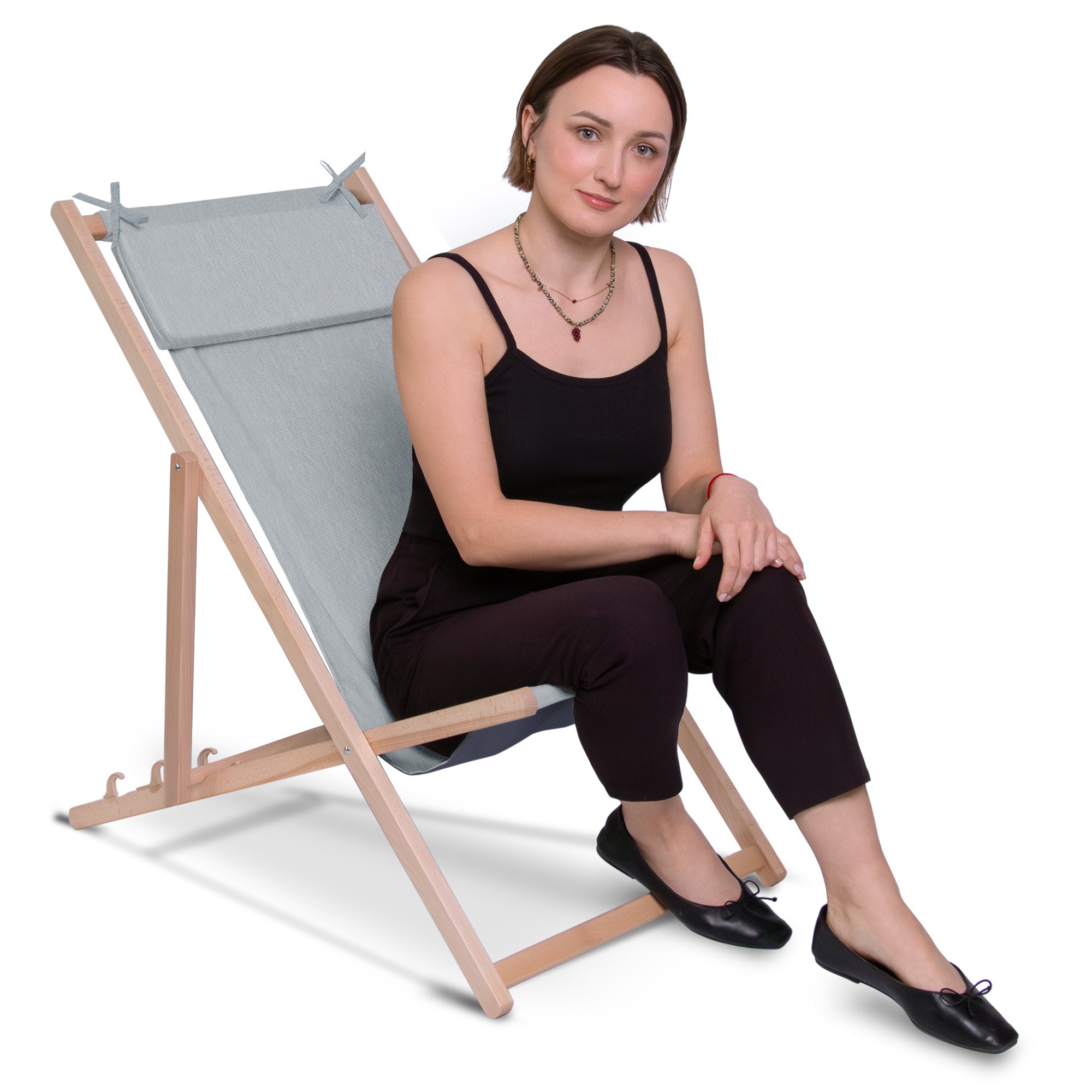 Leżak drewniany z poduszką Imitacja jeansu Moonlight Veil-M