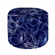 Puf okrągły podnóżek Navy Flowers