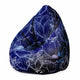 Puf Pearshape Navy Flowers