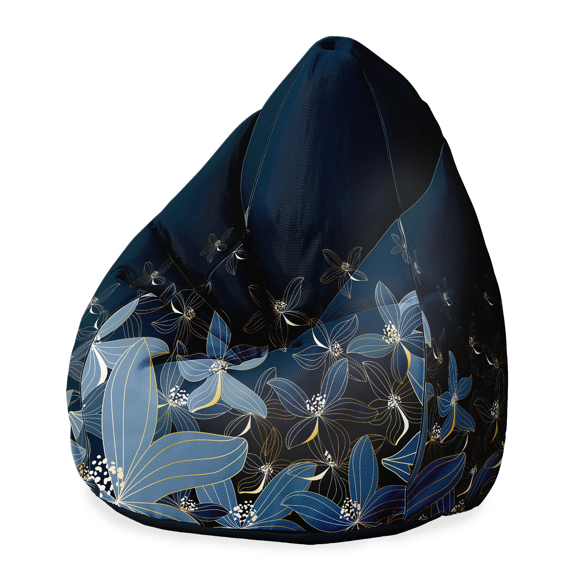 Puf Pearshape Navy Night-Velvet
