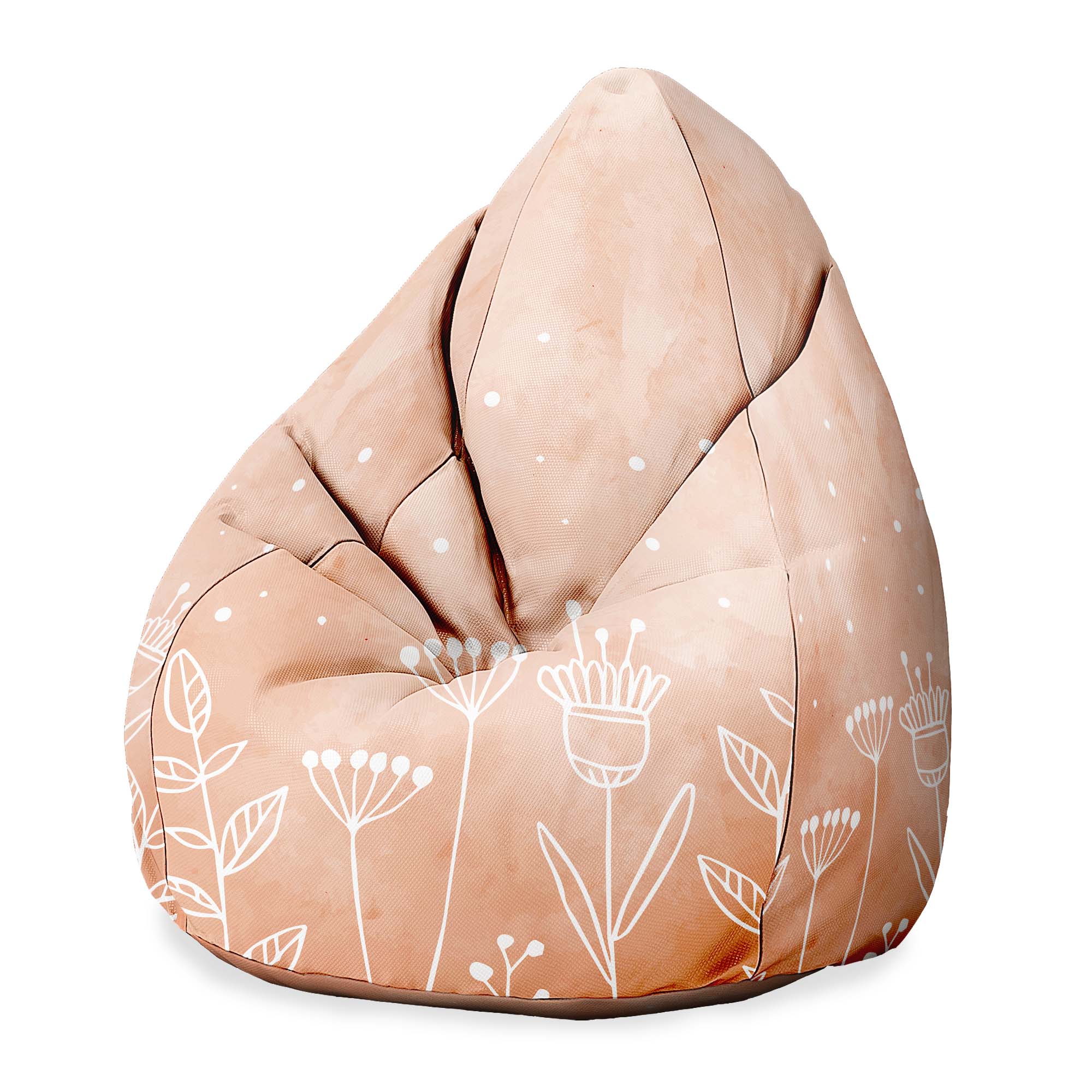 Puf Pearshape Pink Flowers-Oxford