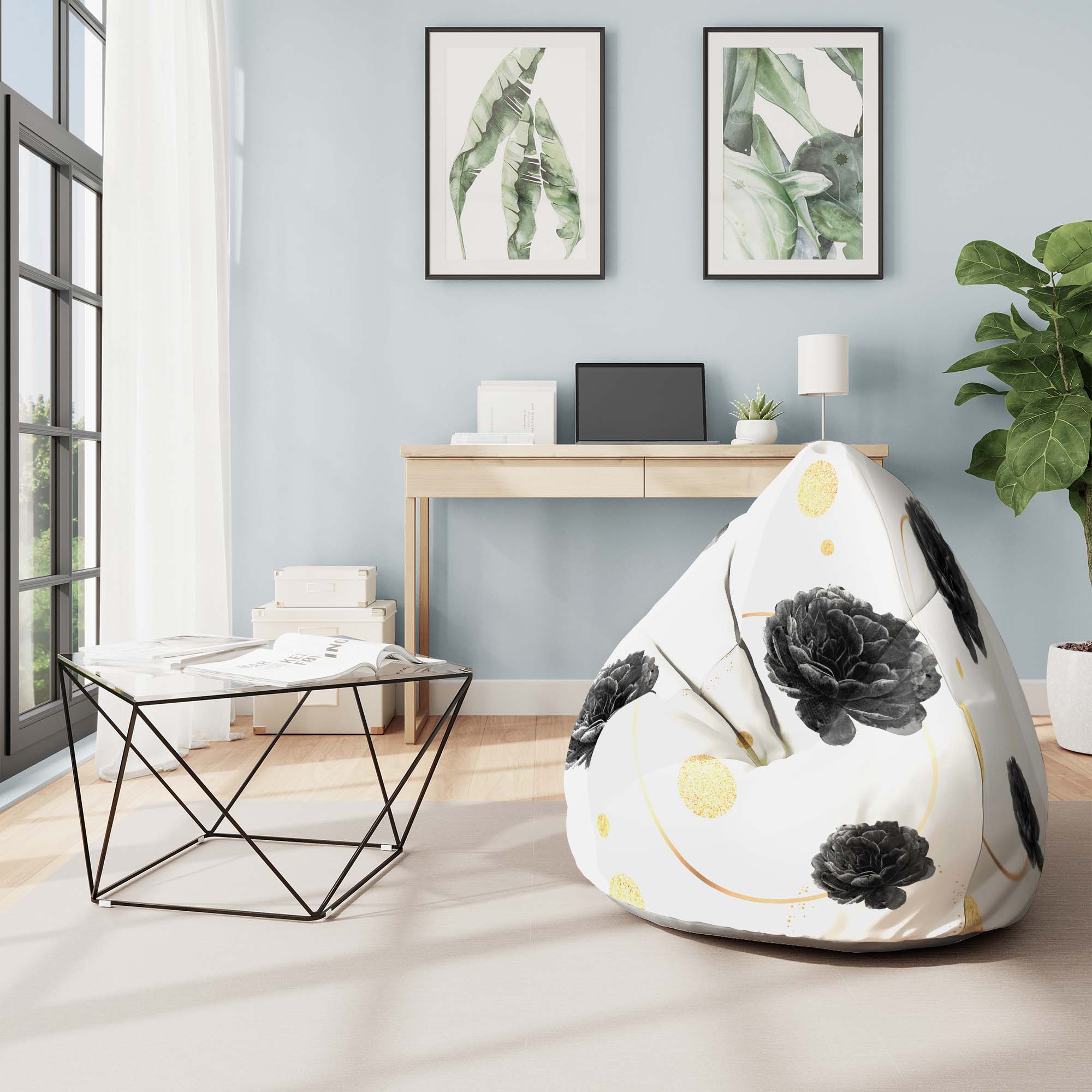 Puf Pearshape Roses and Circle