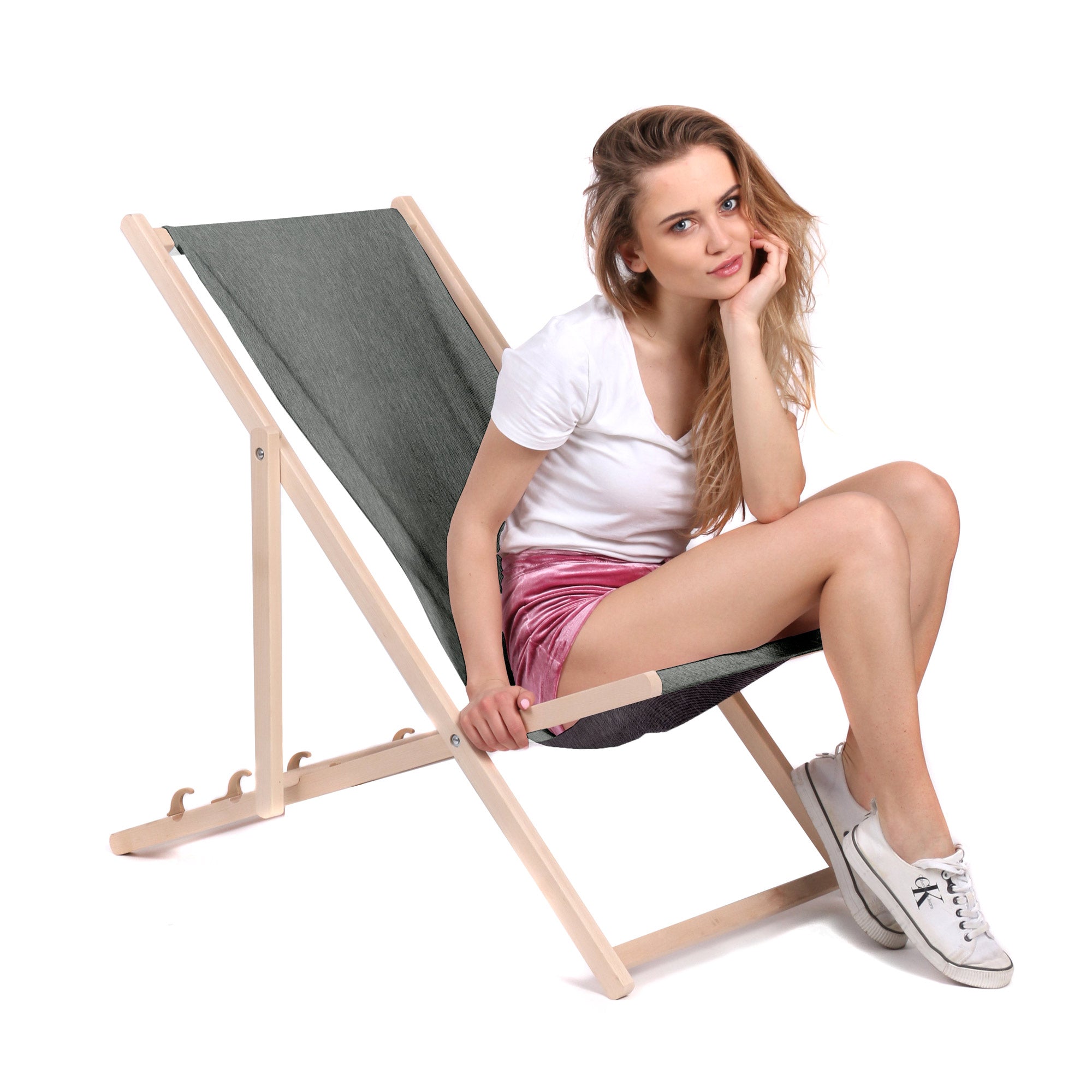 Leżak drewniany Imitacja Jeansu Sandy Dune