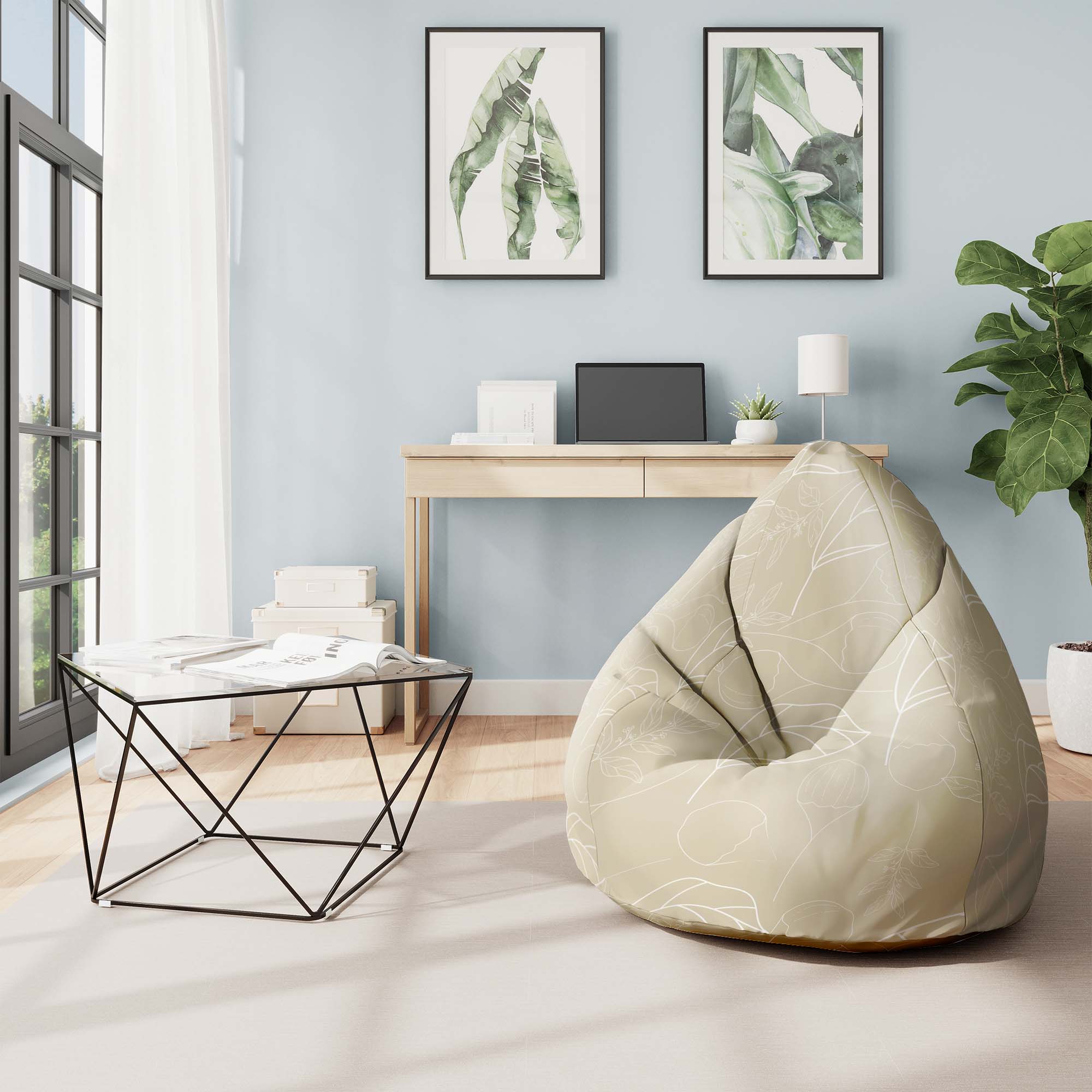Puf Pearshape Scandinavian Nature-S-Velvet