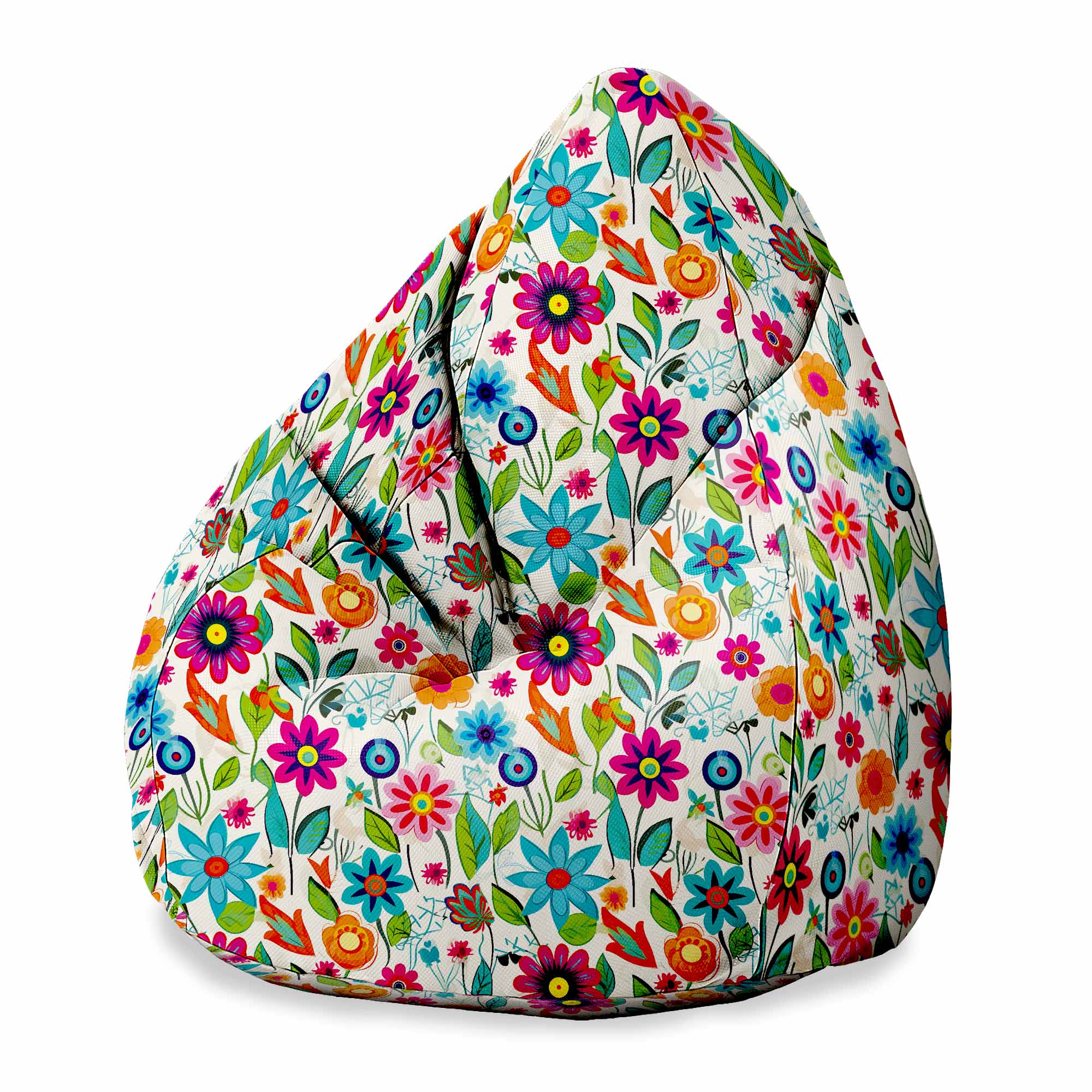 Puf Pearshape Small Spring Flowers-S-Velvet
