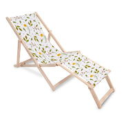 Leżak drewniany z podnóżkiem Spring Pattern
