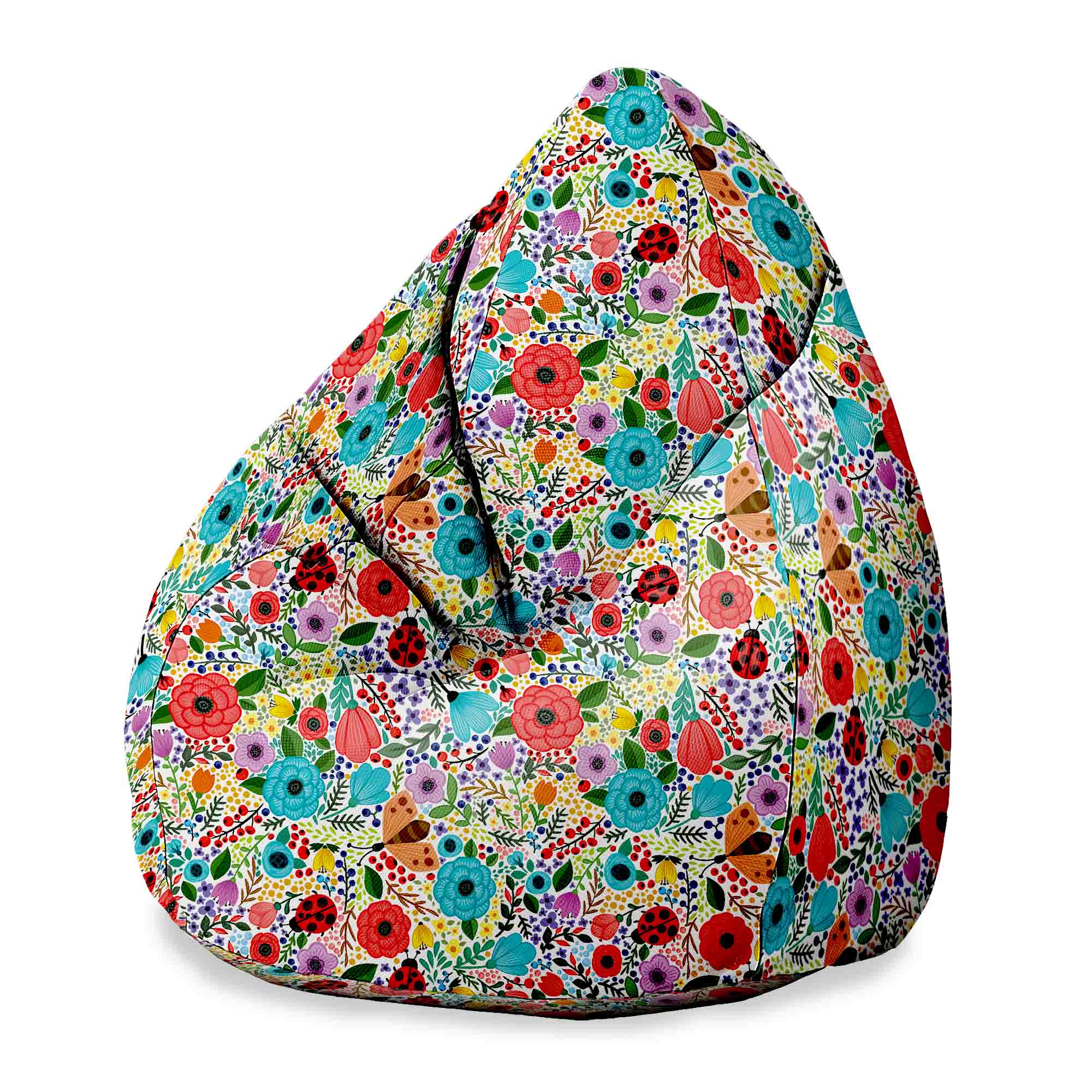 Puf Pearshape Spring Flowers-M-Velvet