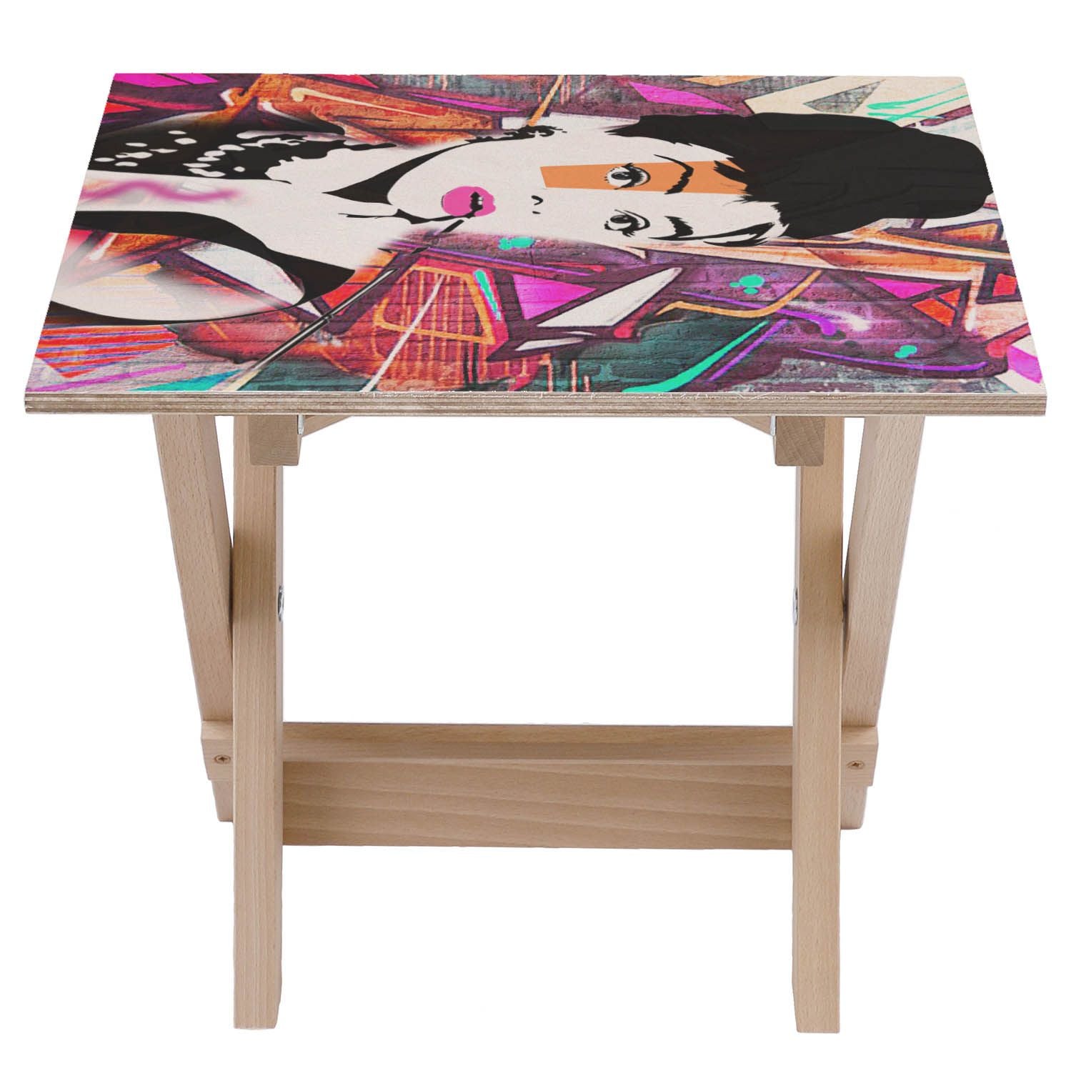 Holztisch Audrey Bunt-50x50 CM