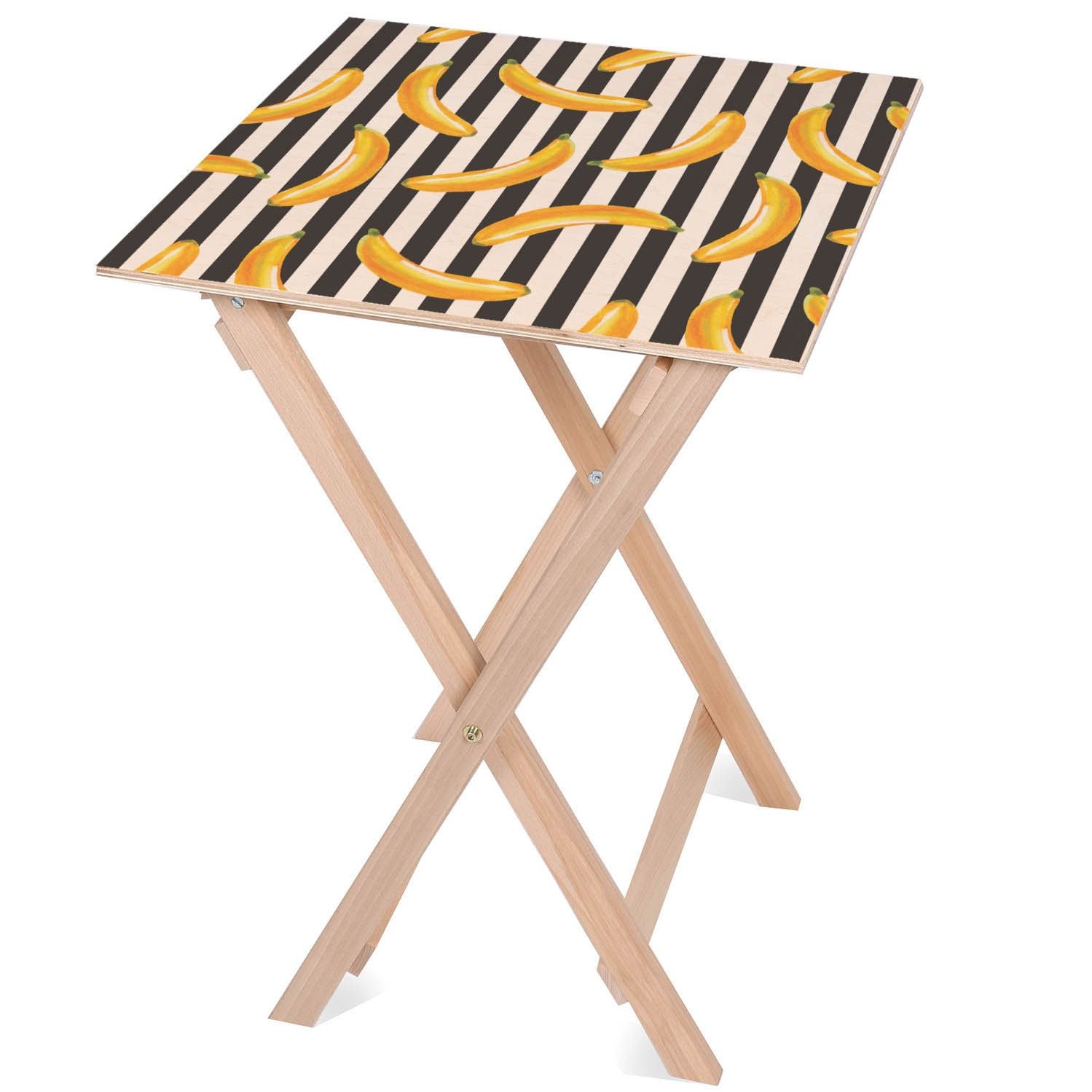 Holztisch Bananenstreifen-50x50 CM