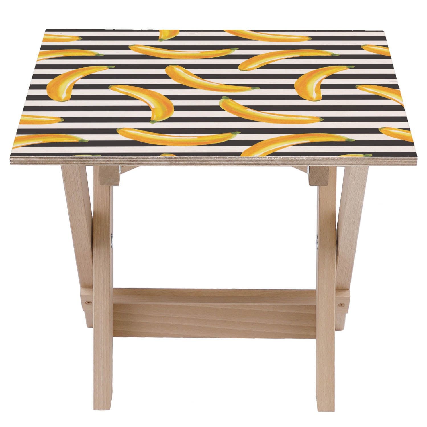 Holztisch Bananenstreifen-50x50 CM