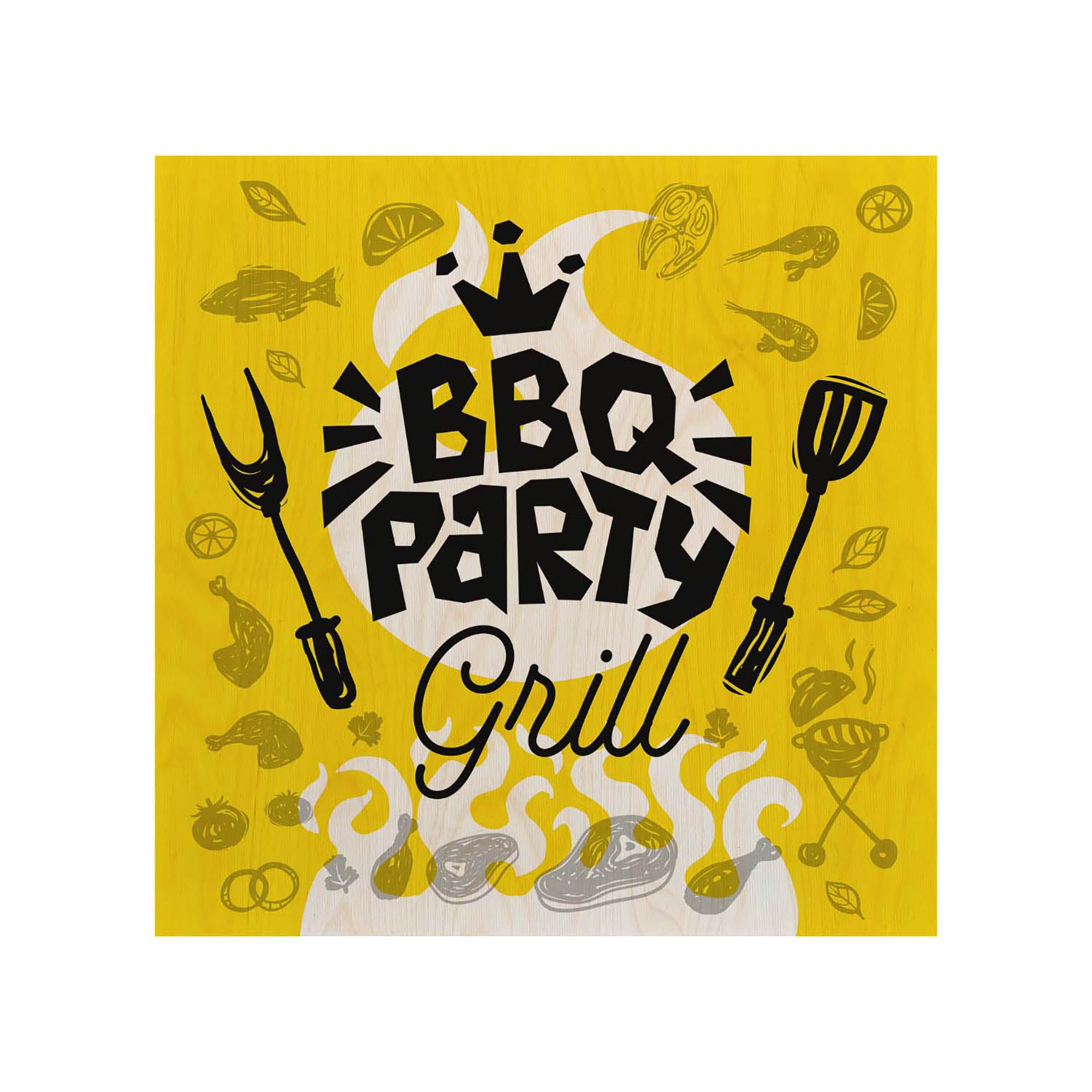 Holztisch BBQ Party