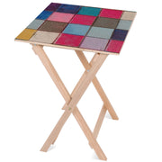 Wooden Table Colored Check-50x50 CM